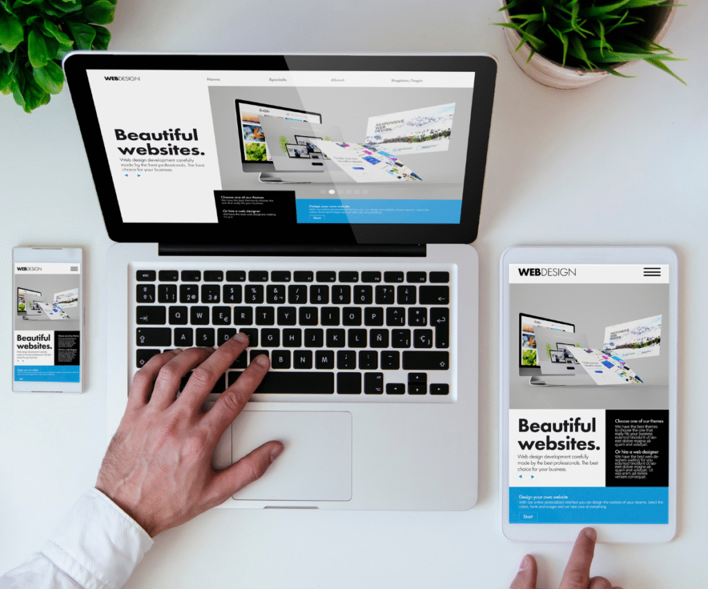 MokshDigital AI-powered digital marketing services graphic showcasing SEO, web design, social media, paid media, and content solutions