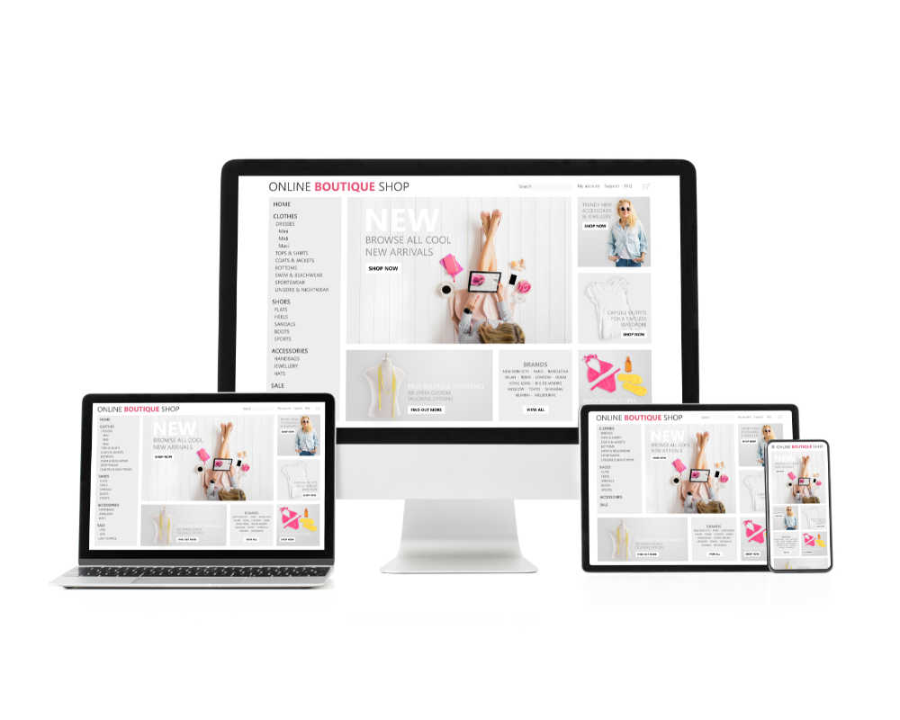 AI-powered digital marketing agency Moksh Digital USA — web design mockup, SEO layout, content & social media visuals, paid media ad preview, branding elements